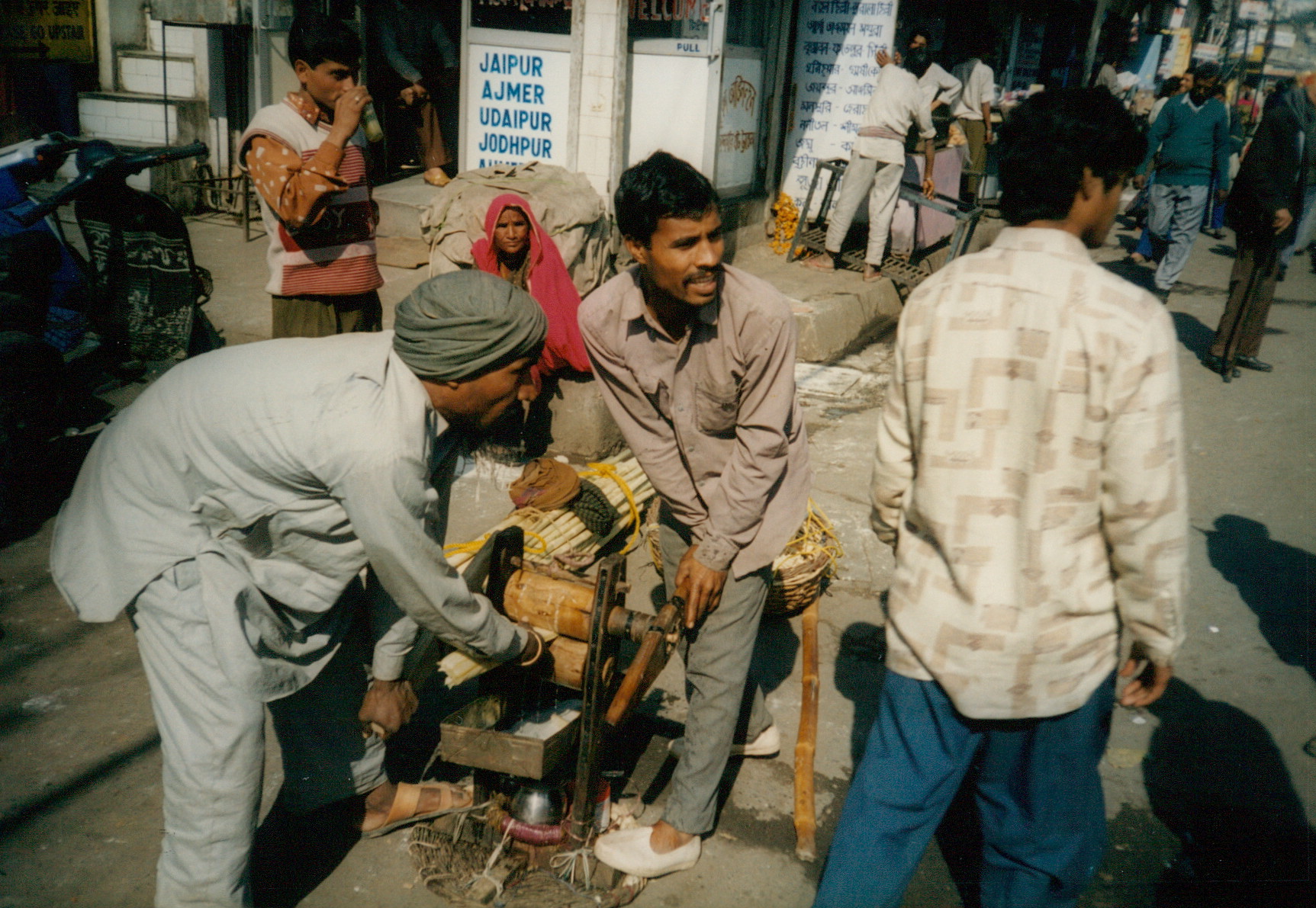 Making Sugar Cane in Street India 1997