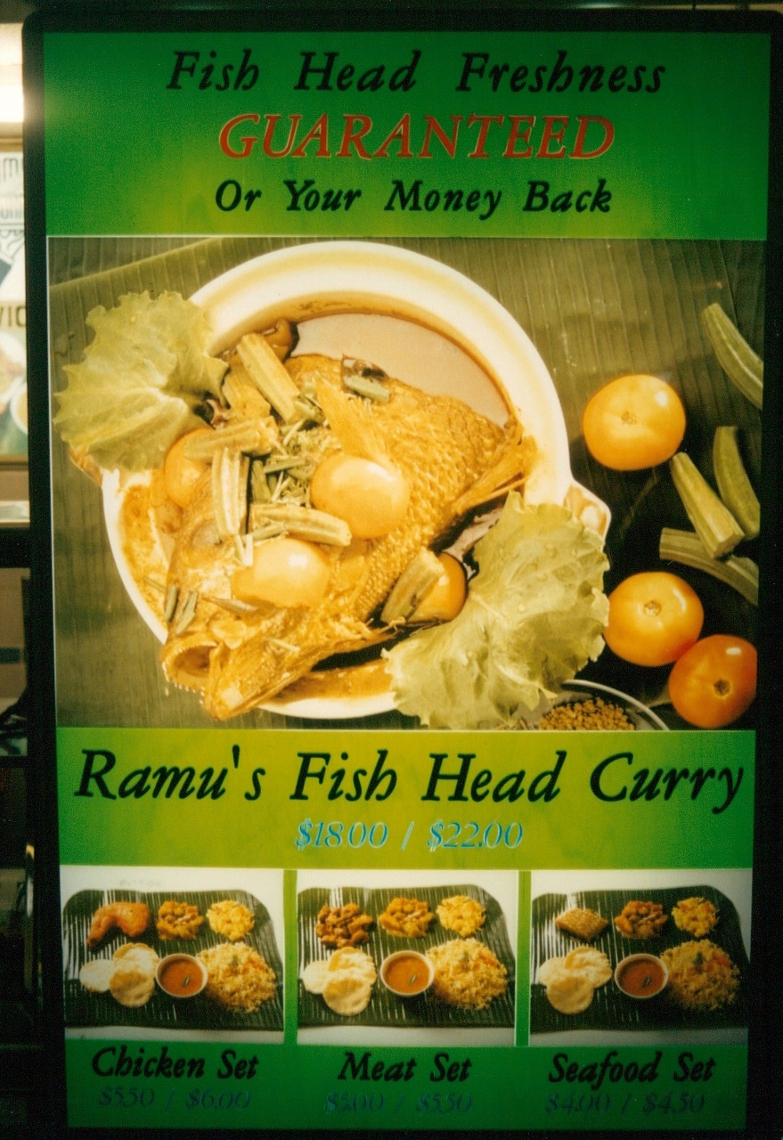 fish head curry restaurant menu singapore 1996
