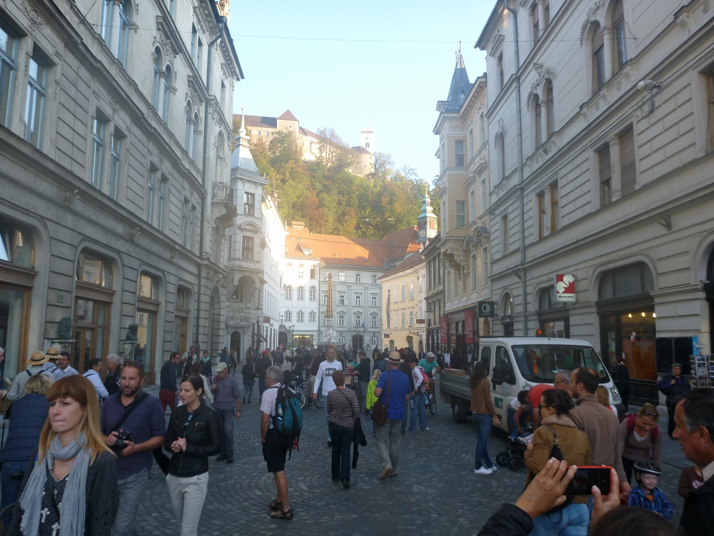 castle and street ljubljana slovenia sep 2014