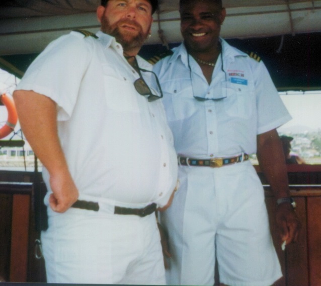 captain neil carmichael and first mate windjammer polynesia caribbean 1999