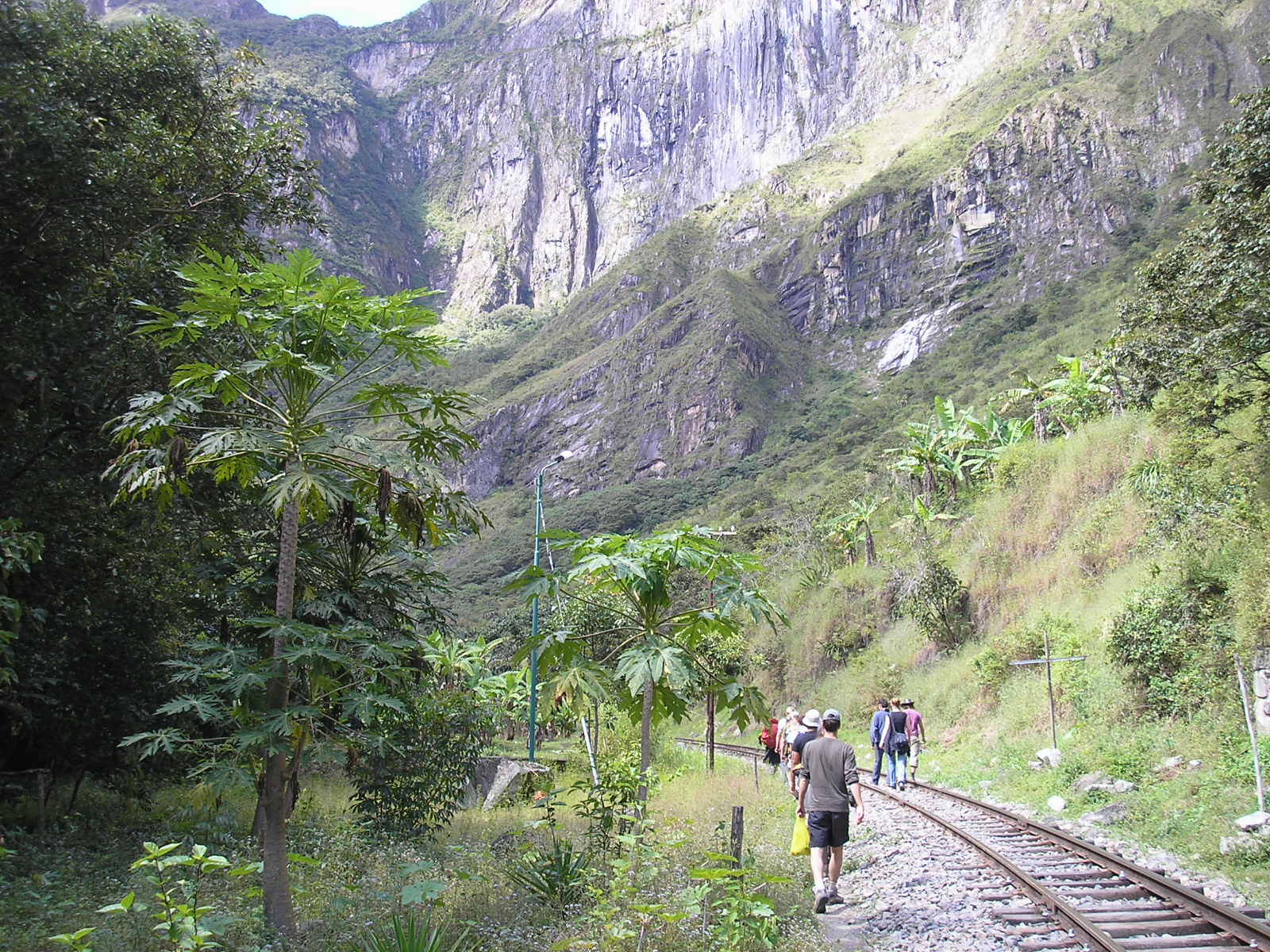 Walking on Train Tracks Salkantay Trek Peru May 2006