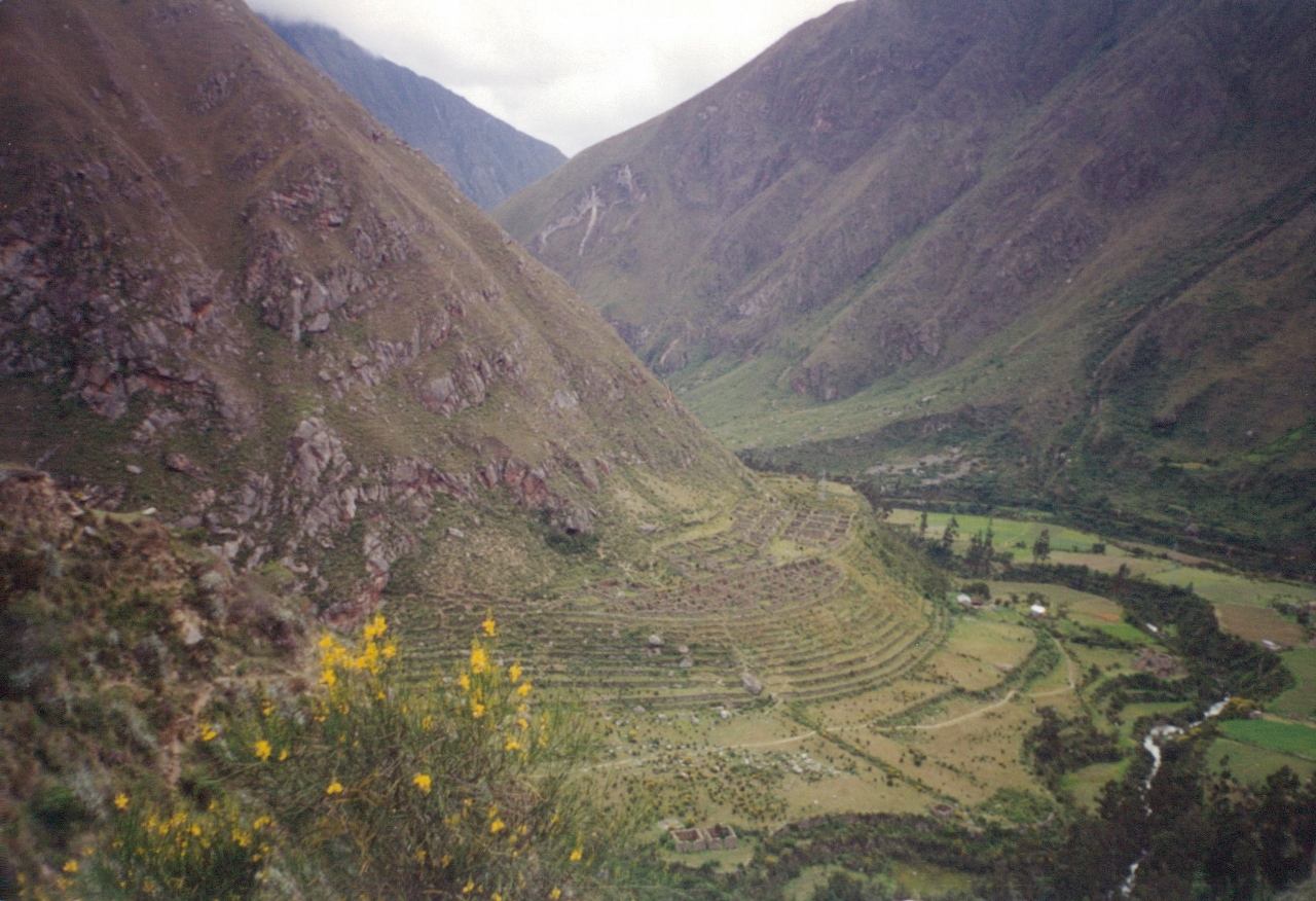 valley inca trail machu picchu peru apr 2001