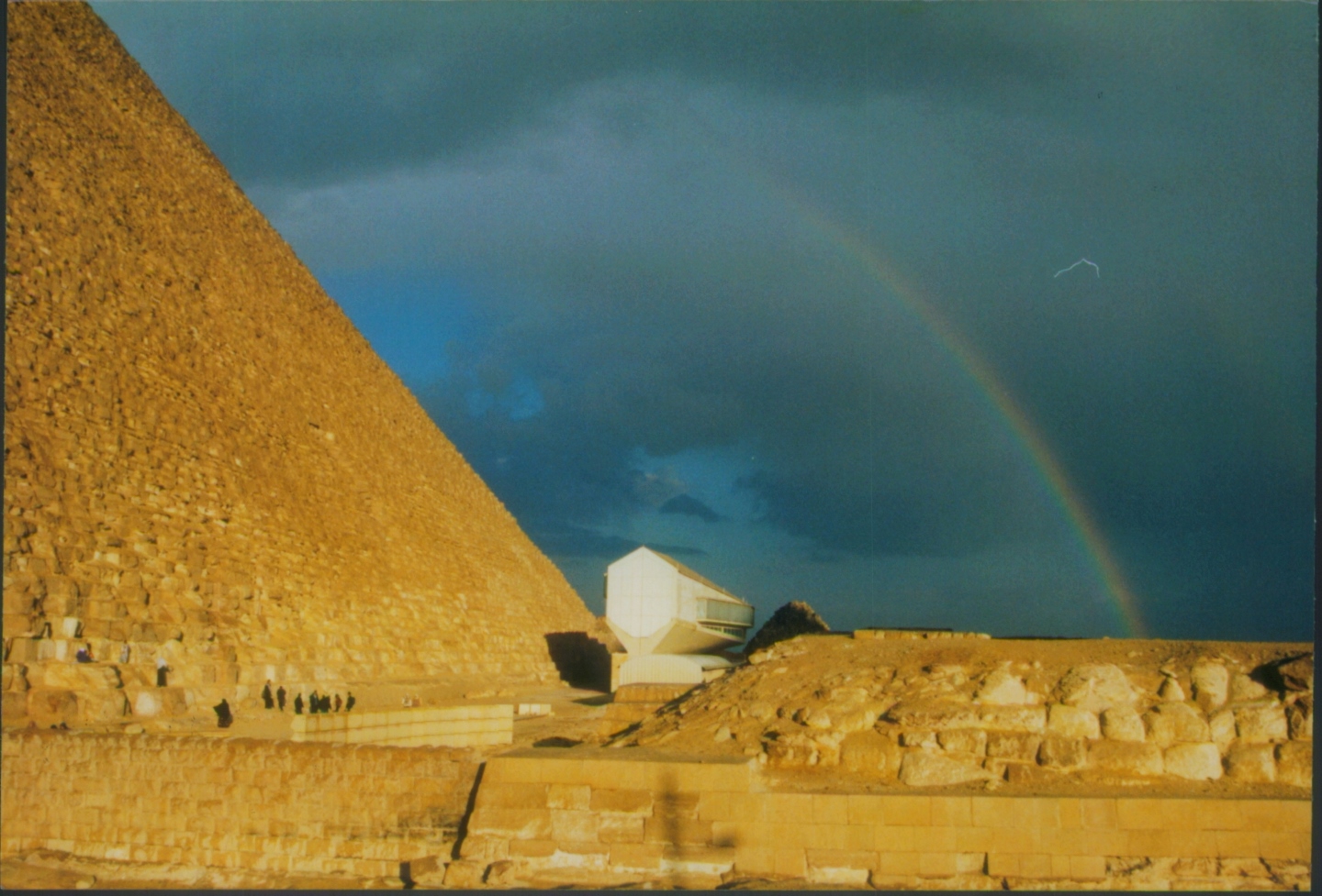 Rainbow at Cheops Pyramid of Egypt 1998