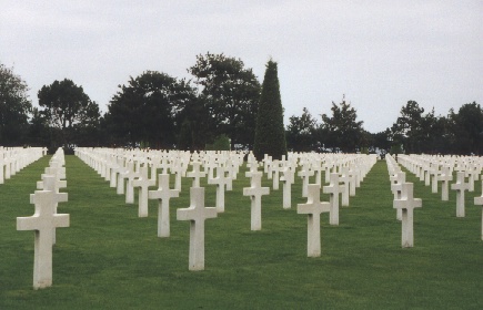 american cemetary at normandy beach france 1999